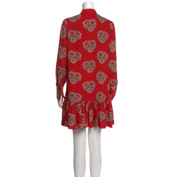 Alexander Mcqueen Poppy print silk flounced dress - Picture 7 of 7
